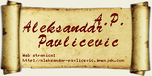 Aleksandar Pavličević vizit kartica